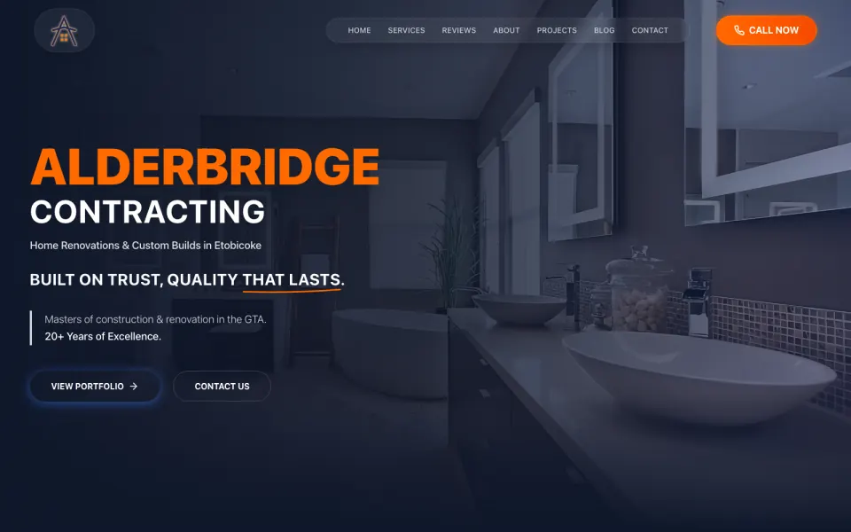 Alderbridge Contracting homepage