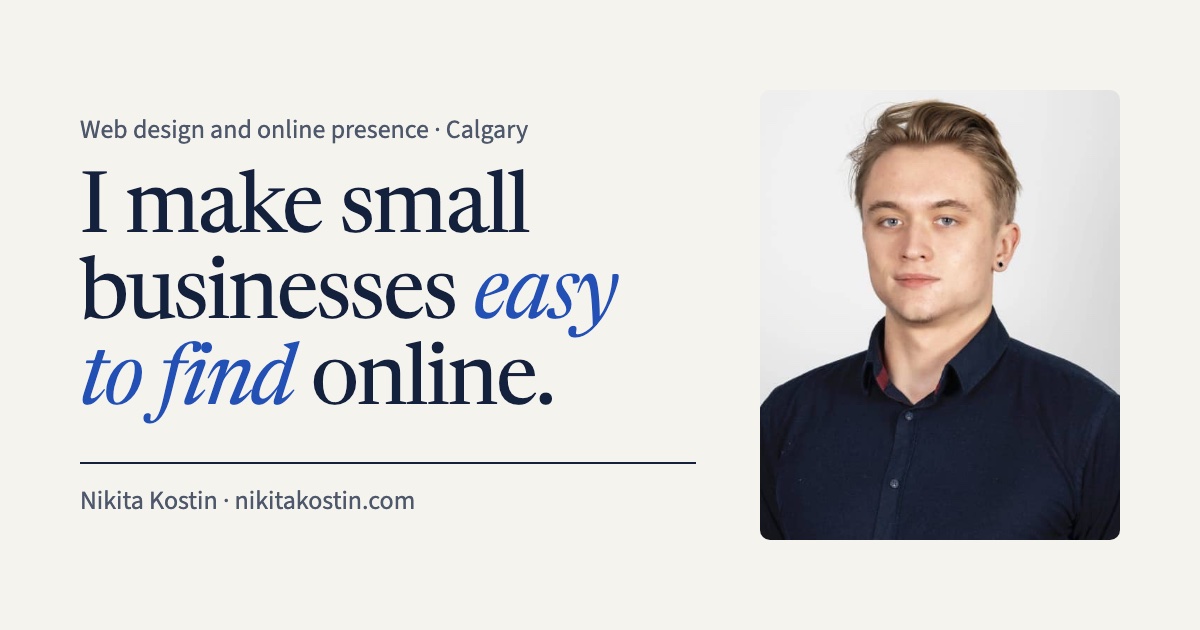 Nikita Kostin | Full Stack Web Developer in Calgary, Canada